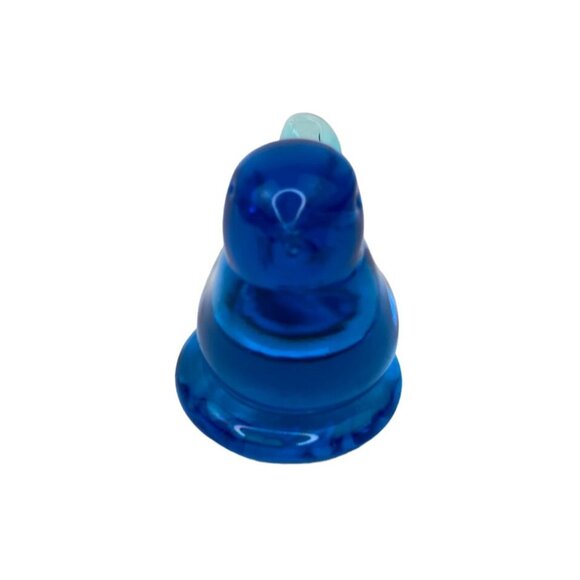 Vintage Leo Ward Glass Blue Bird of Happiness Signed Figurine 1985 3.5L X 2.75"H - Picture 3 of 6